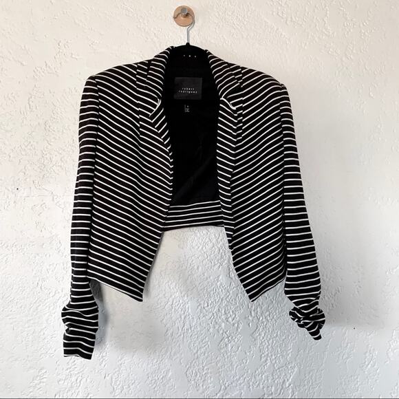 Robert Rodriguez black white striped blazer sz 4 - Picture 1 of 7